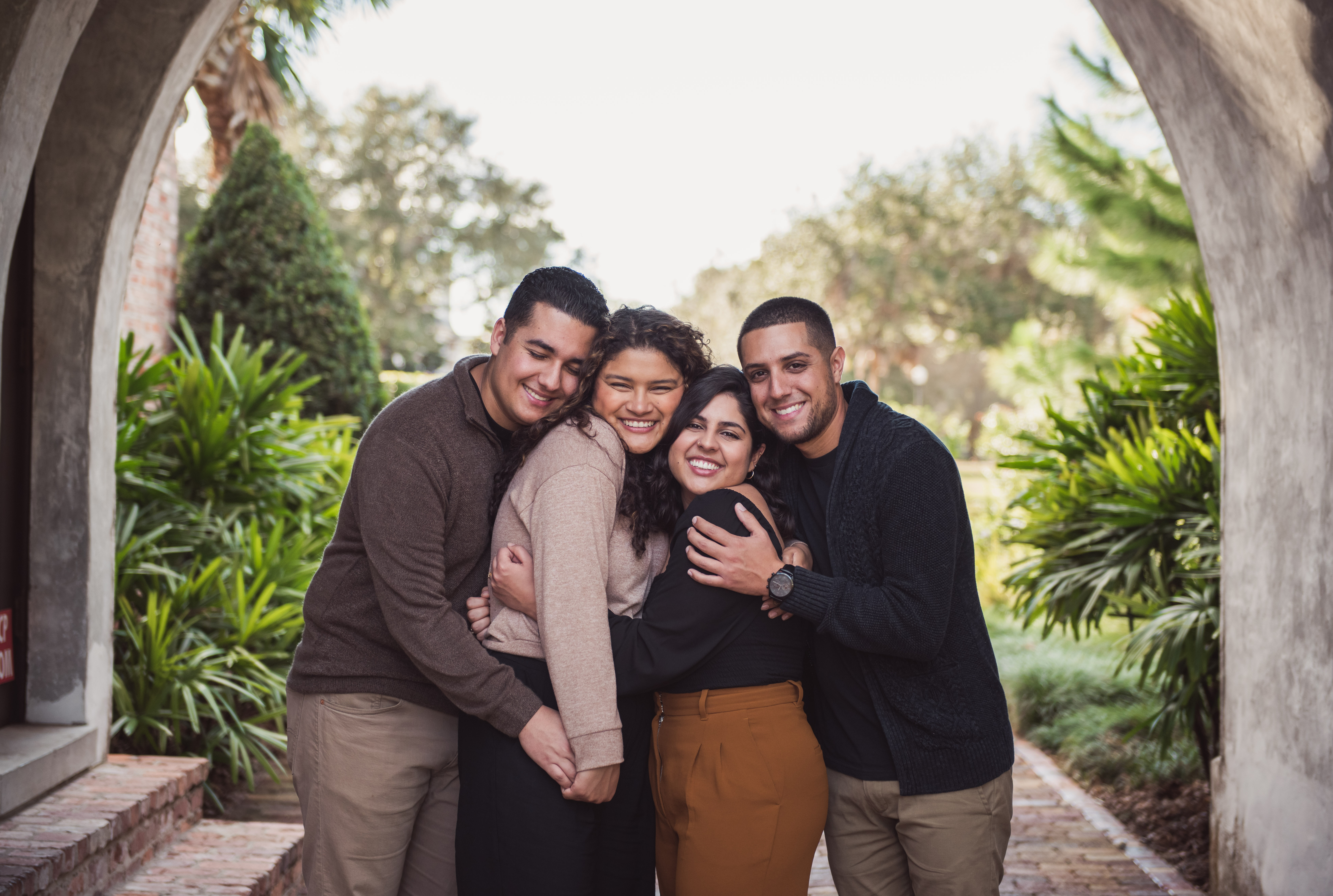 A couple sitting together in a park